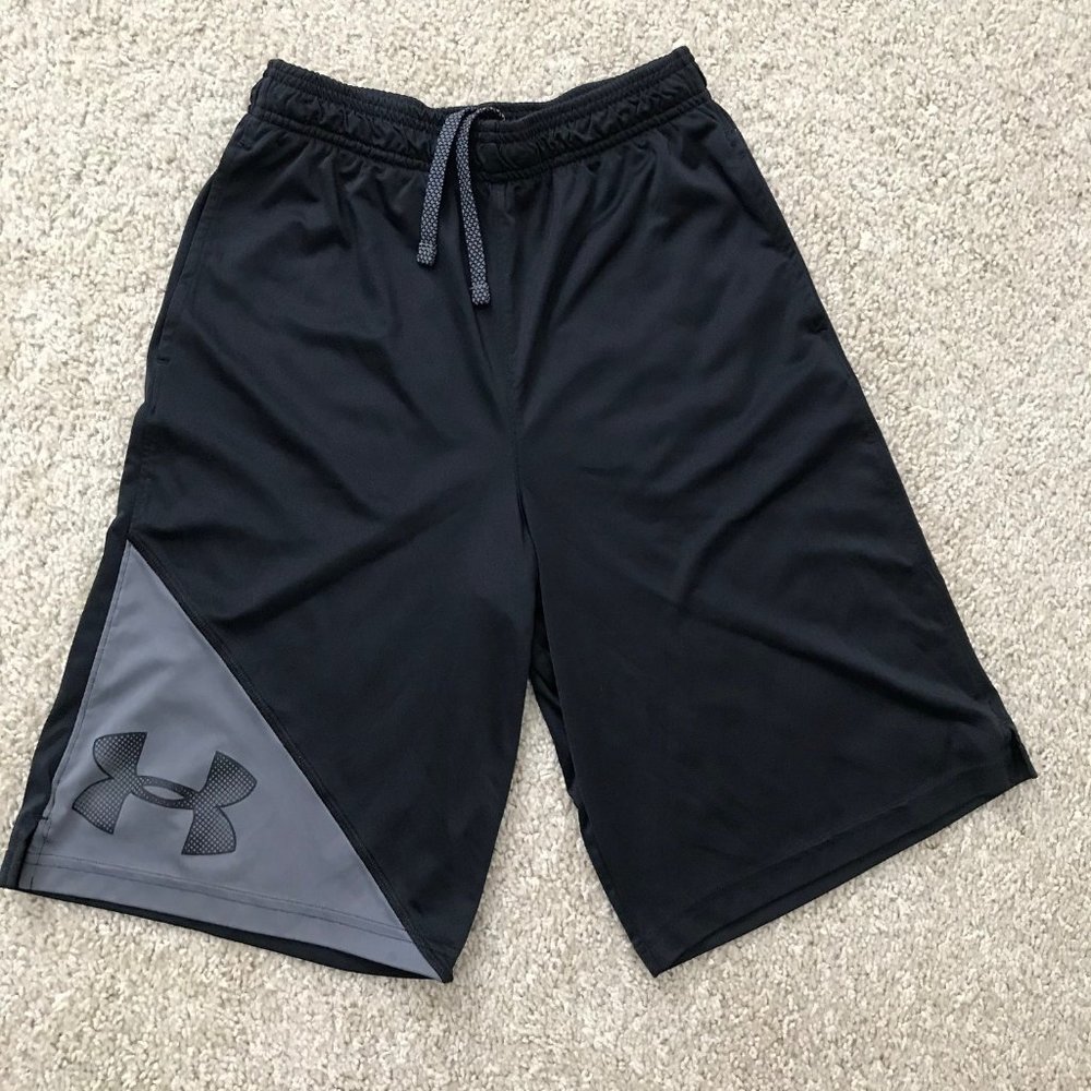 Kids Under Armour Shorts Loose Heat Gear Size Youth Large Black